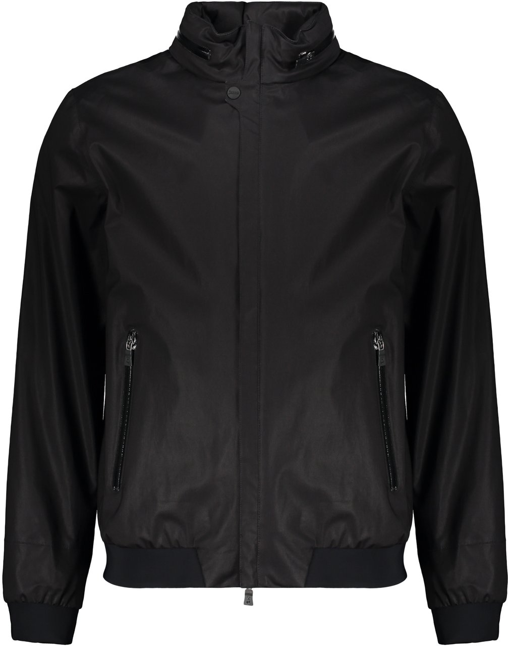 Herno Light black jacket with zip and pockets Zwart
