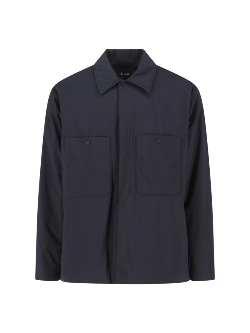 Herno Minimalist Black Jacket With Tailored Fit And Zipper Closure Zwart