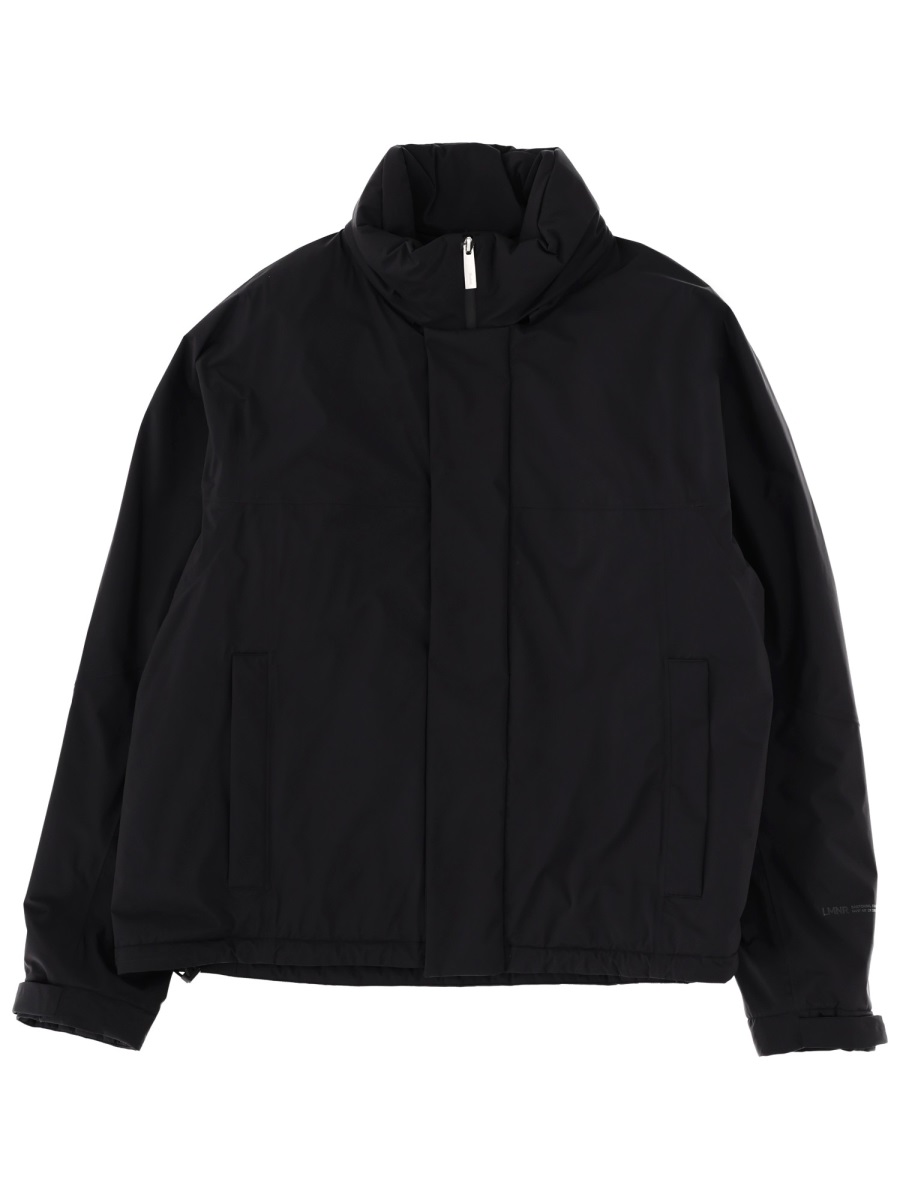 Herno Relaxed Fit Minimalist Zip-Up Jacket Zwart