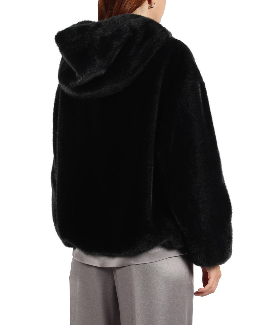 Herno HERNO Faux Fur Hooded Jacket Zwart