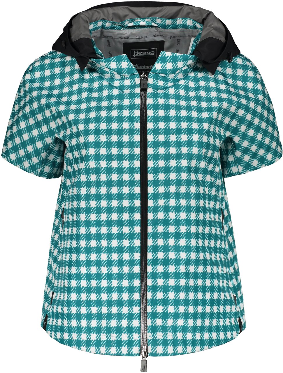 Herno Technical fabric hooded jacket Groen