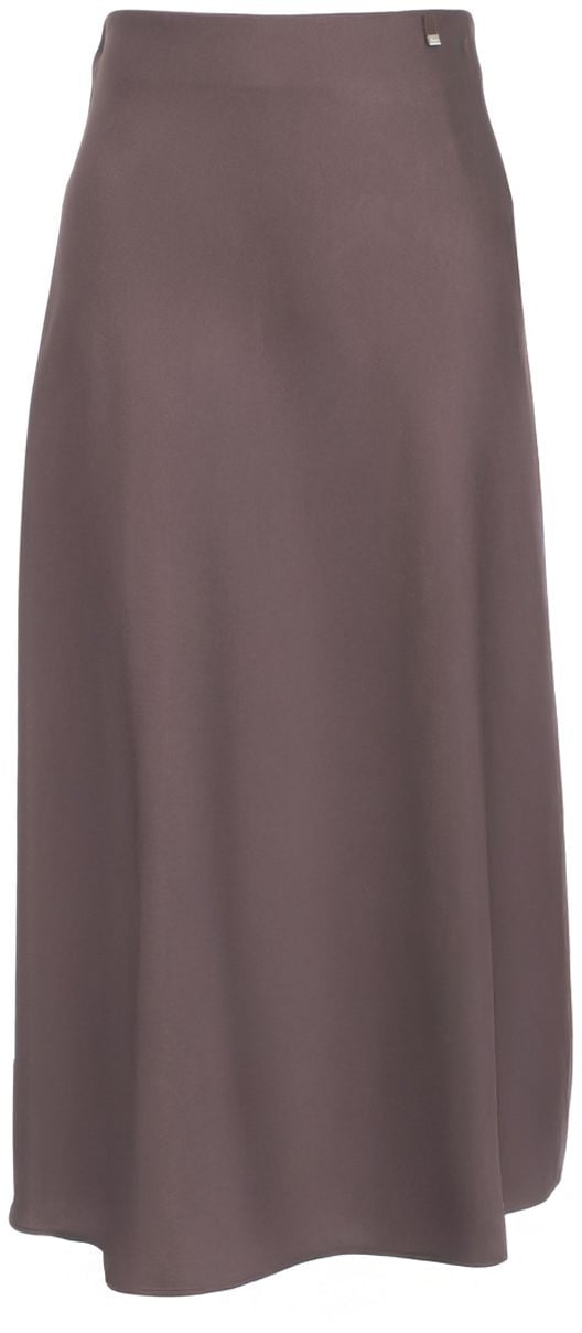 Herno Satin midi skirt Bruin