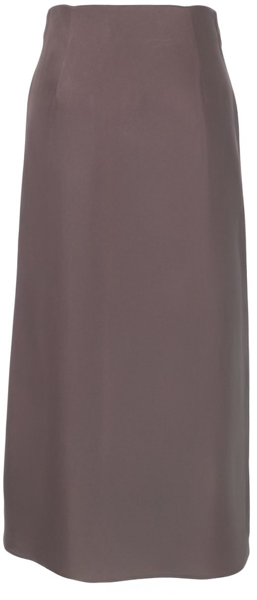 Herno Satin midi skirt Bruin