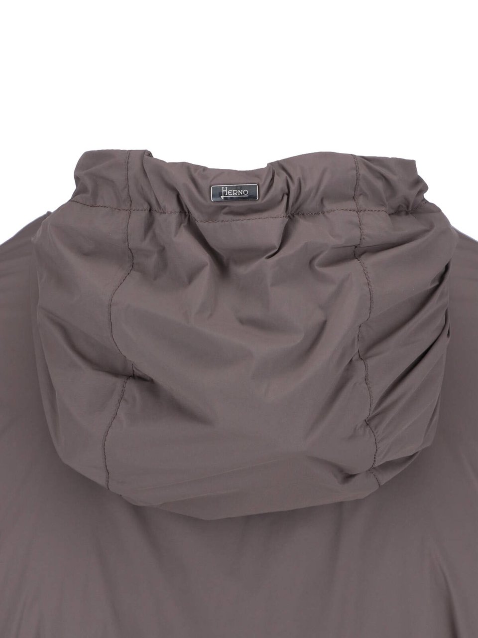 Herno Technical Fabric Hooded Jacket With Adjustable Drawstrings Bruin