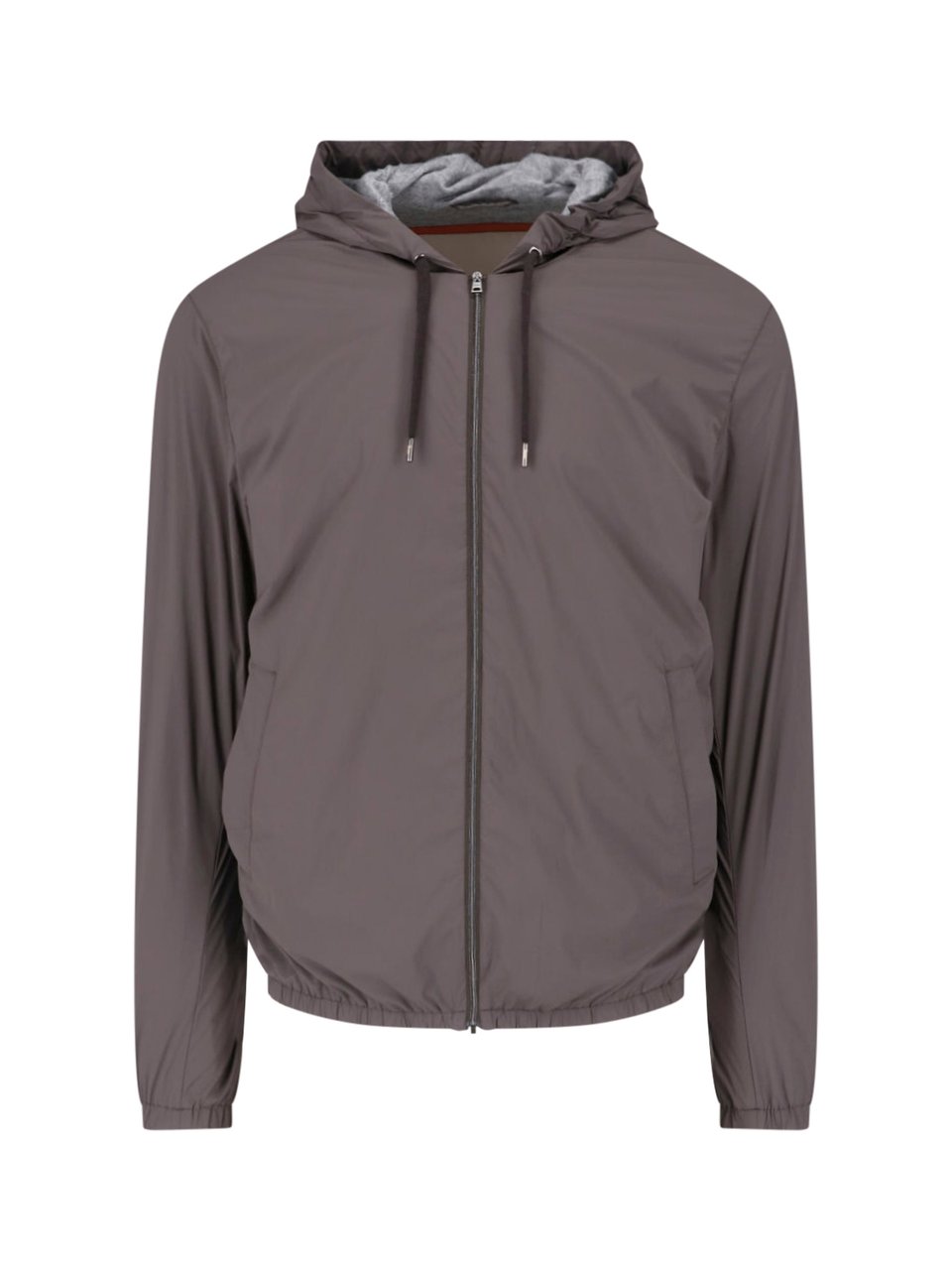 Herno Technical Fabric Hooded Jacket With Adjustable Drawstrings Bruin
