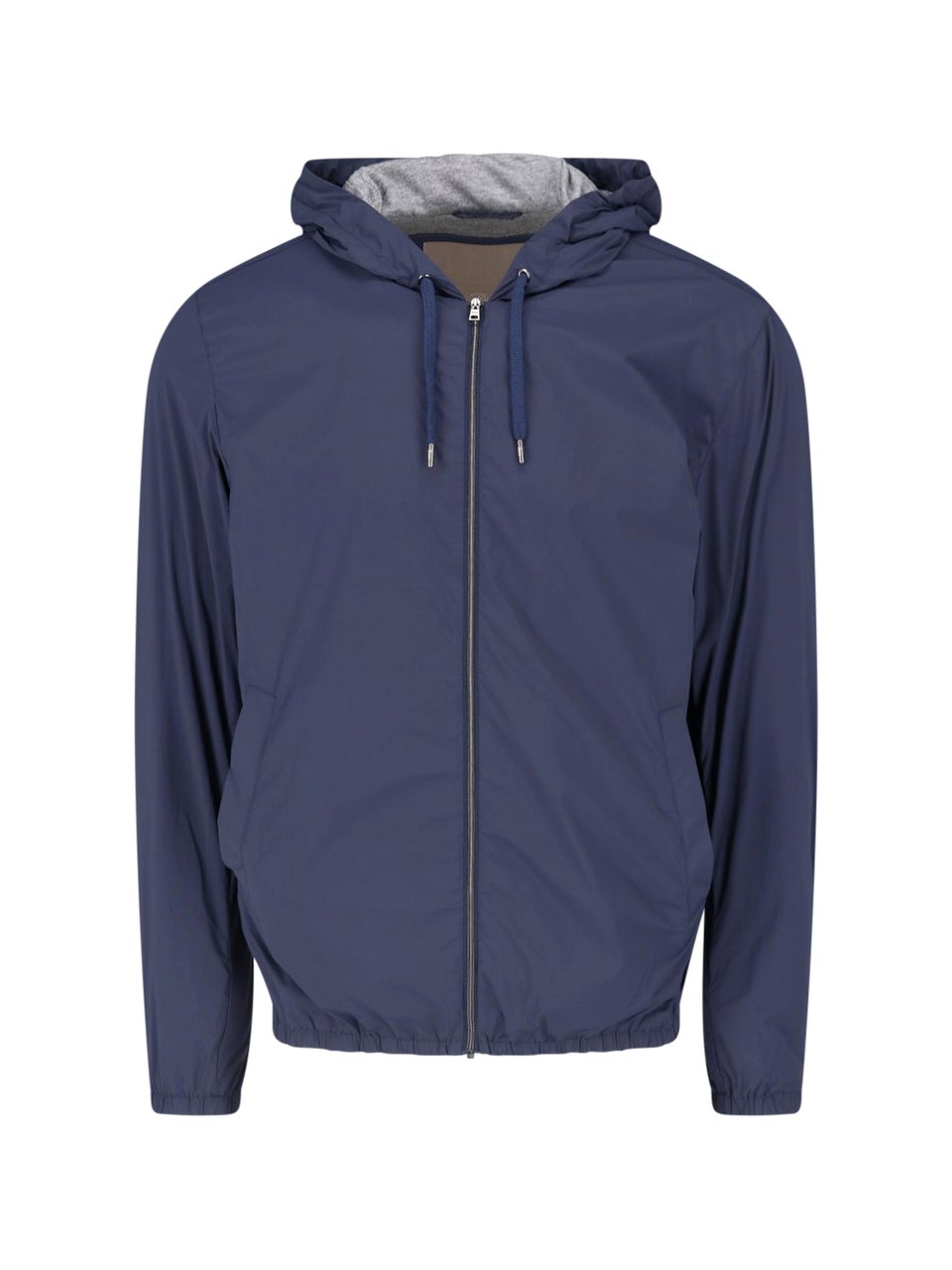 Herno Blue Technical Fabric Drawstring Jacket Blauw