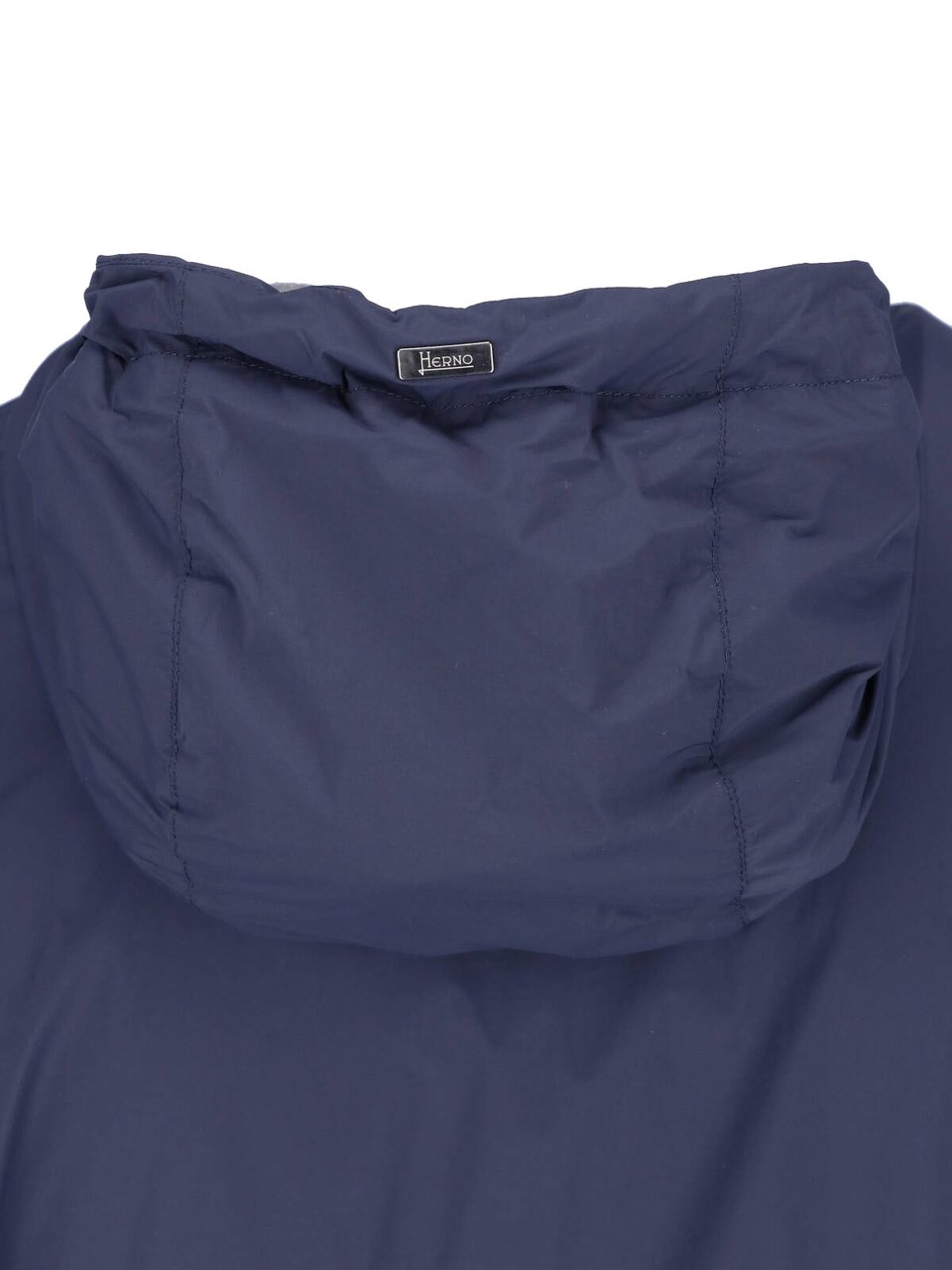 Herno Blue Technical Fabric Drawstring Jacket Blauw
