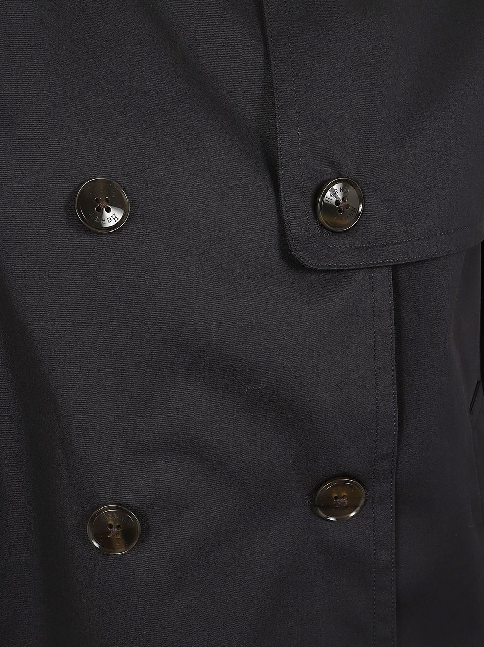 Herno Cotton Gabardine Hooded Trench Coat Zwart