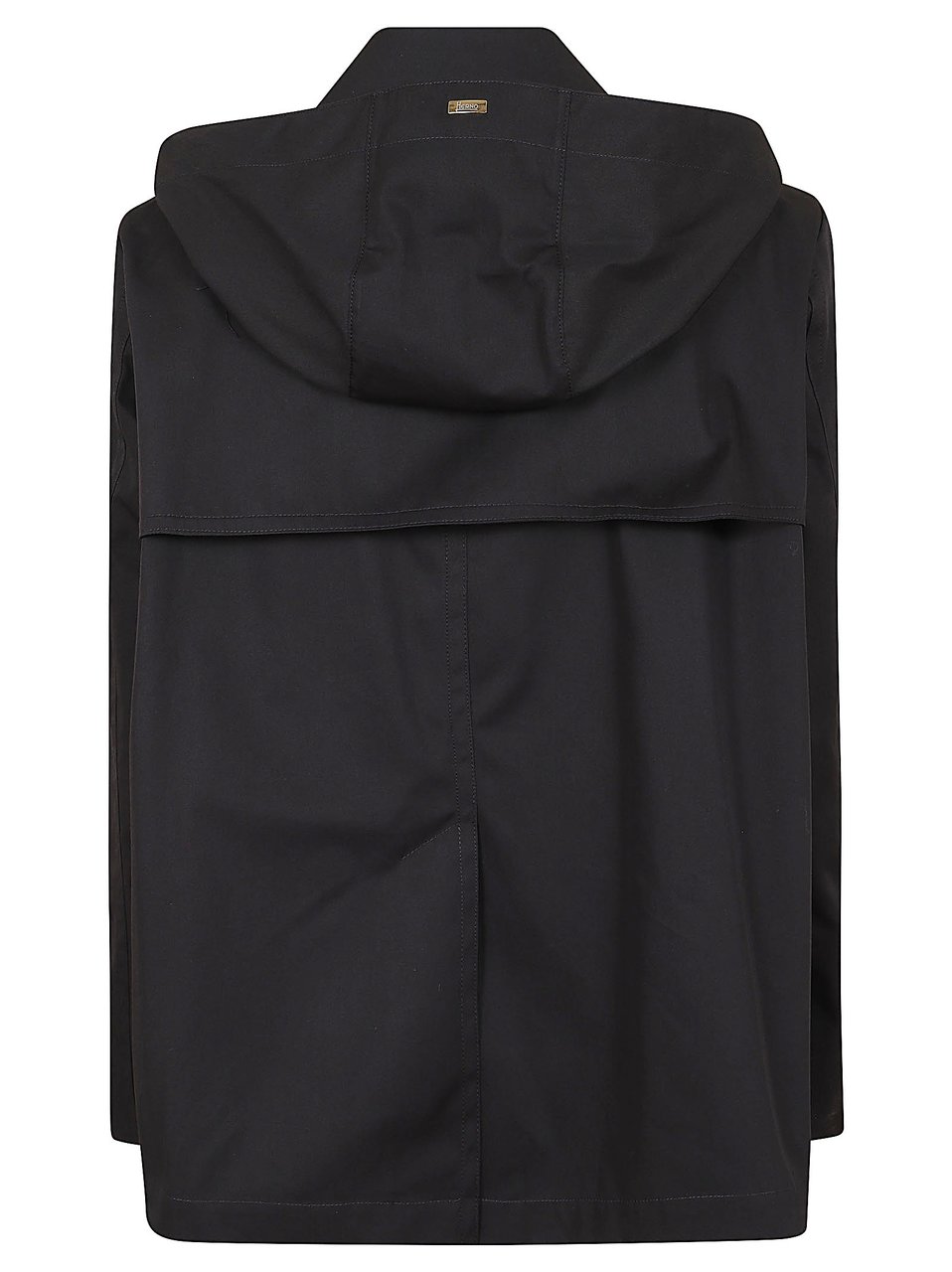 Herno Cotton Gabardine Hooded Trench Coat Zwart