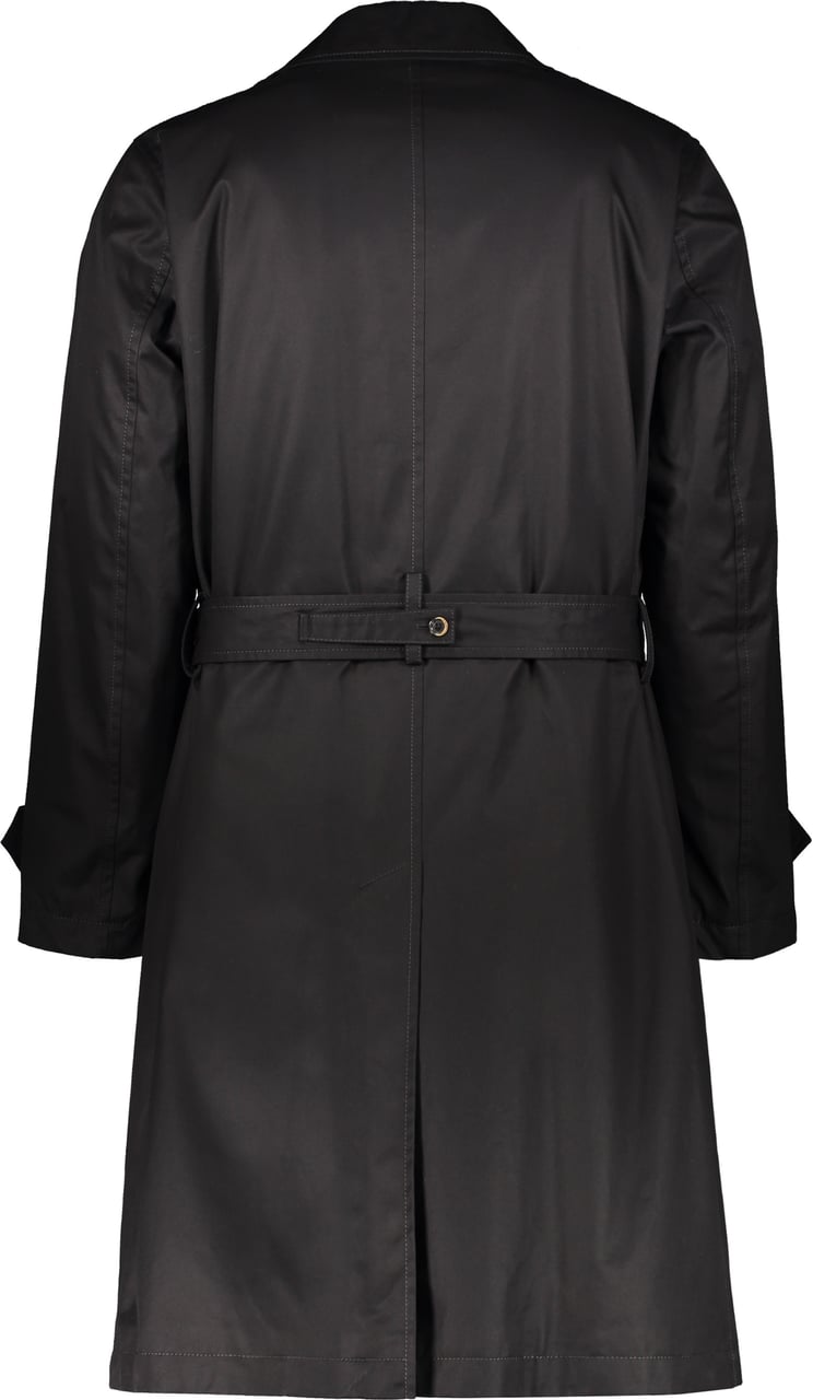 Herno Black elegant trench coat with adjustable belt Zwart
