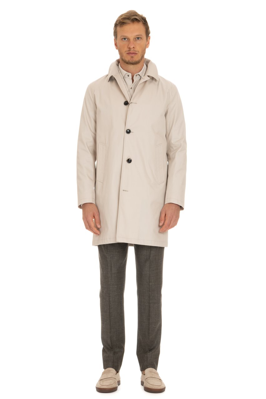 Herno Rain Collection Cotton Overcoat Neutraal