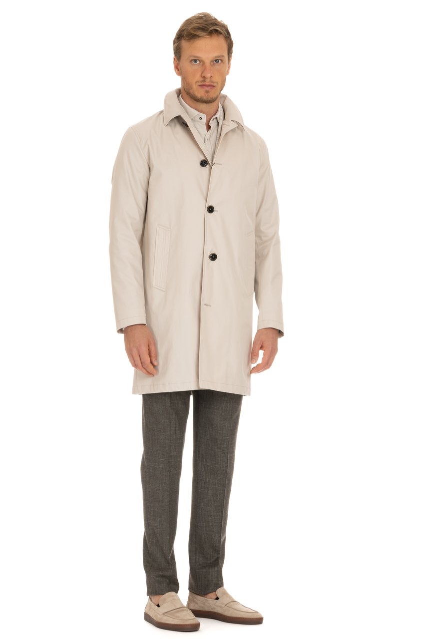 Herno Rain Collection Cotton Overcoat Neutraal
