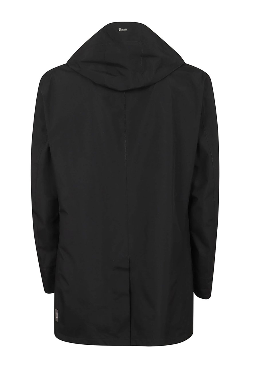 Herno Technical Hooded Performance Raincoat Zwart