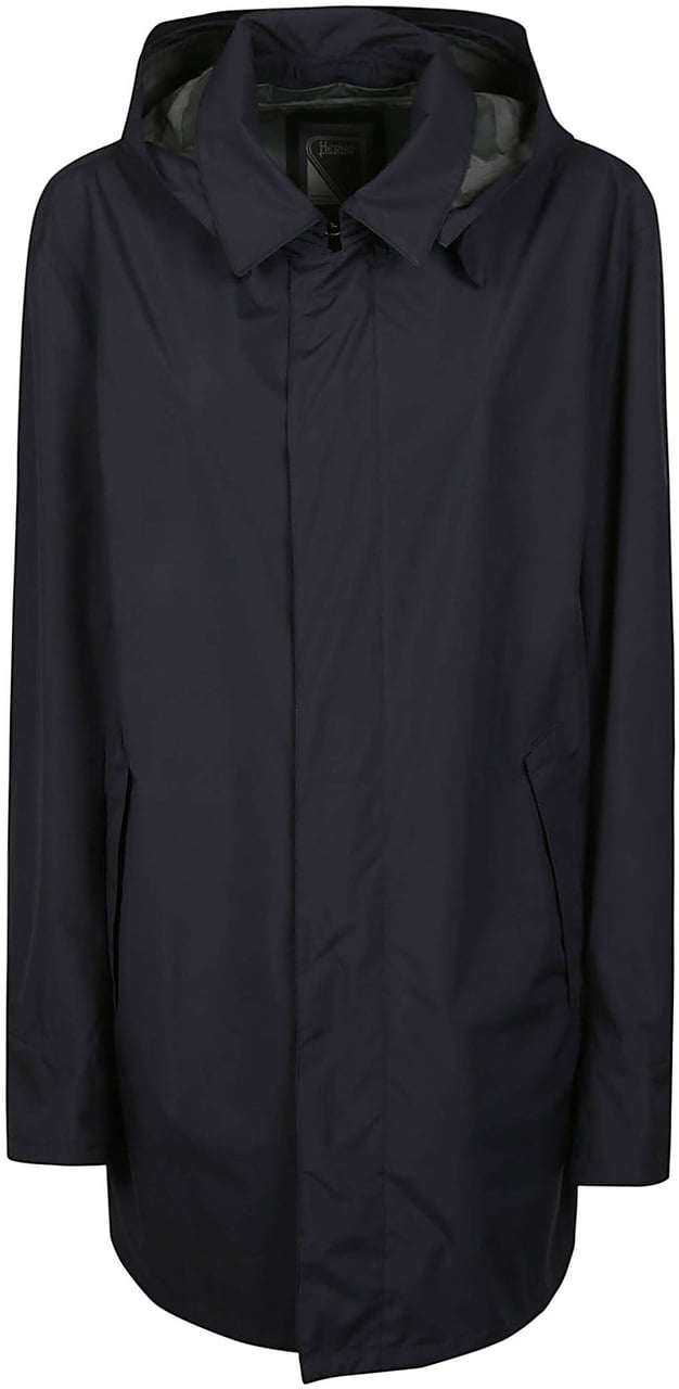 Herno Raincoat Blue Blauw