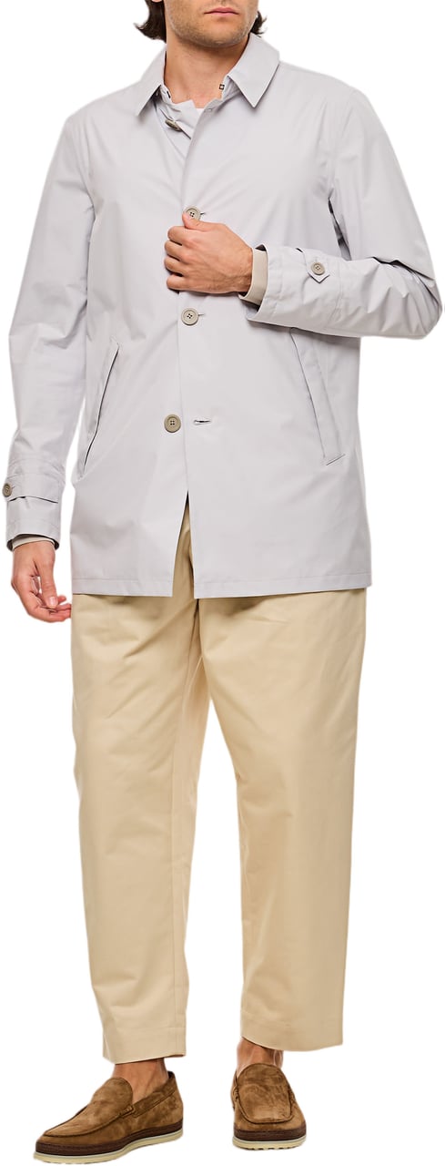 Herno Pearl Gray Laminar Waterproof Casual Jacket Grijs