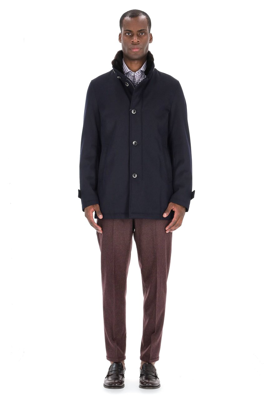 Herno Loro Piana Storm System Wool Coat Zwart