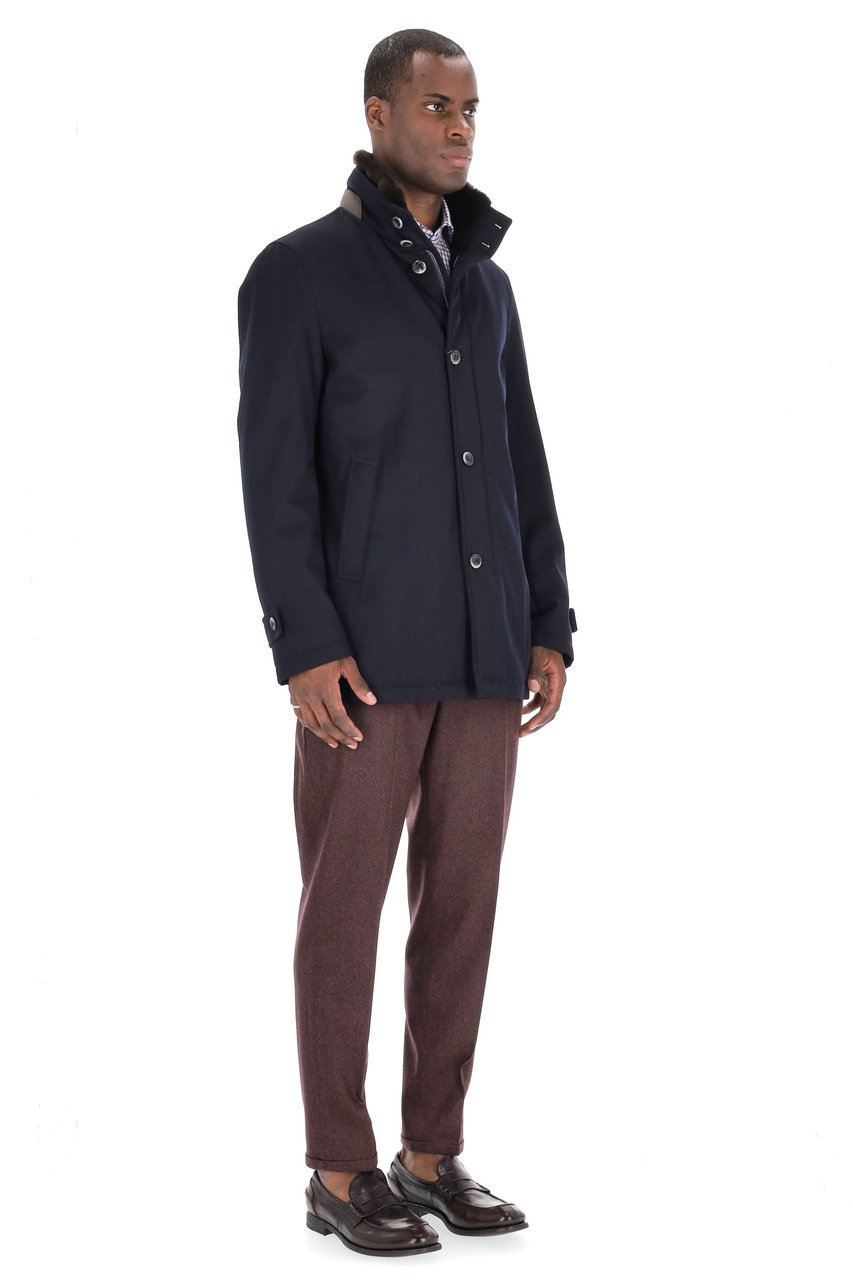 Herno Loro Piana Storm System Wool Coat Zwart