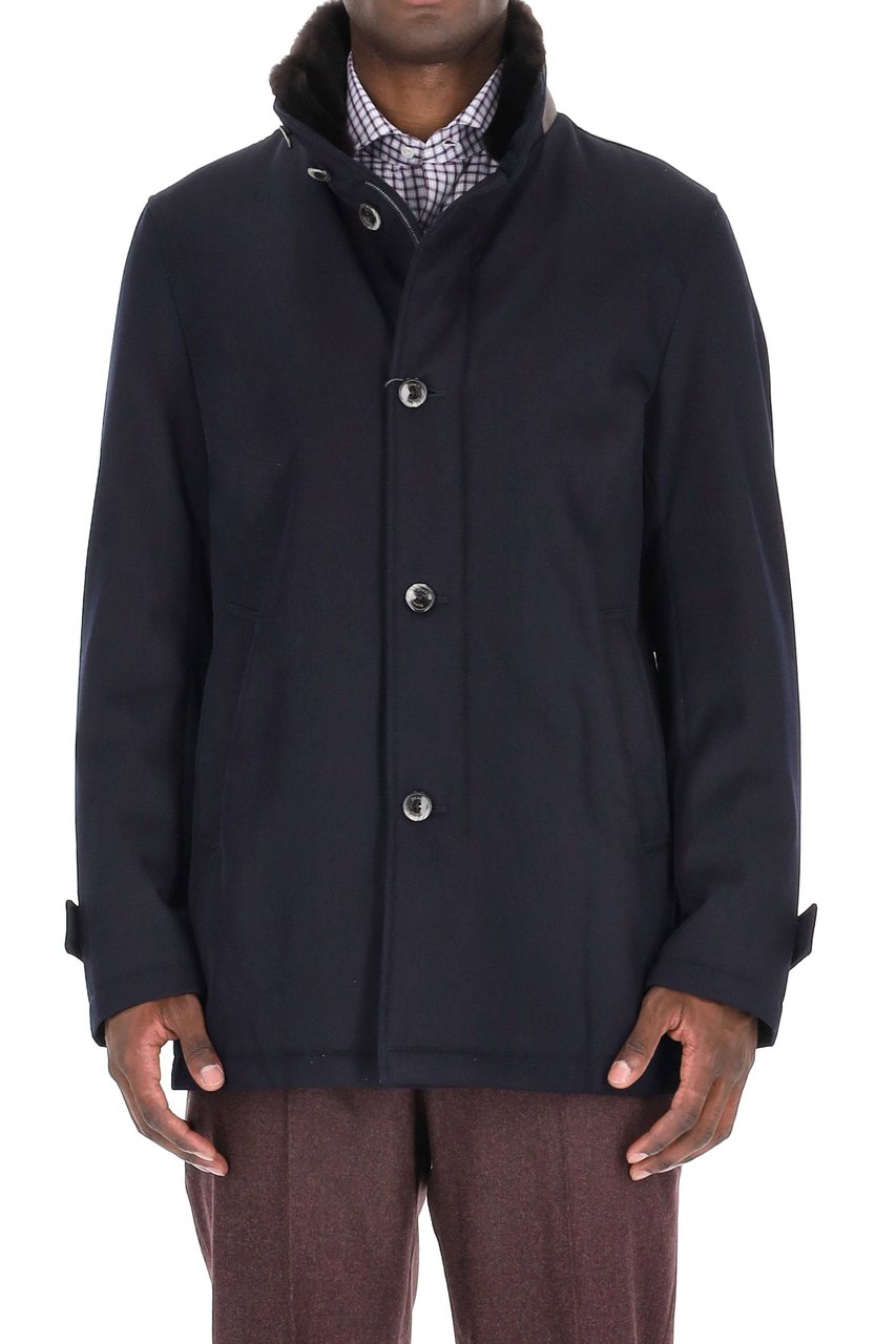 Herno Loro Piana Storm System Wool Coat Zwart