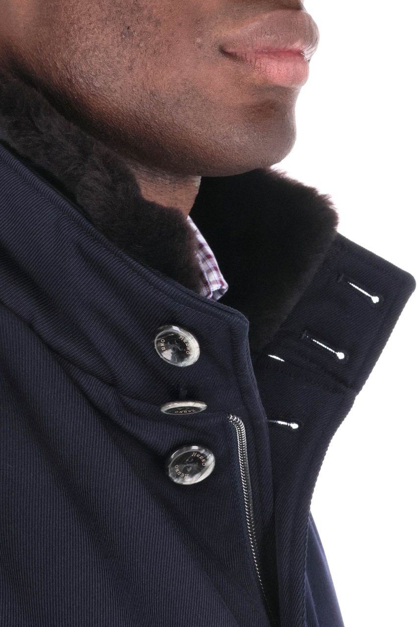 Herno Loro Piana Storm System Wool Coat Zwart