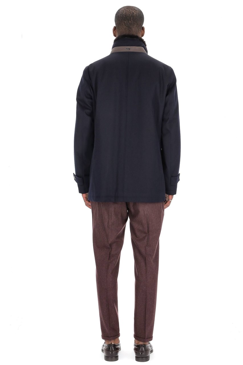 Herno Loro Piana Storm System Wool Coat Zwart