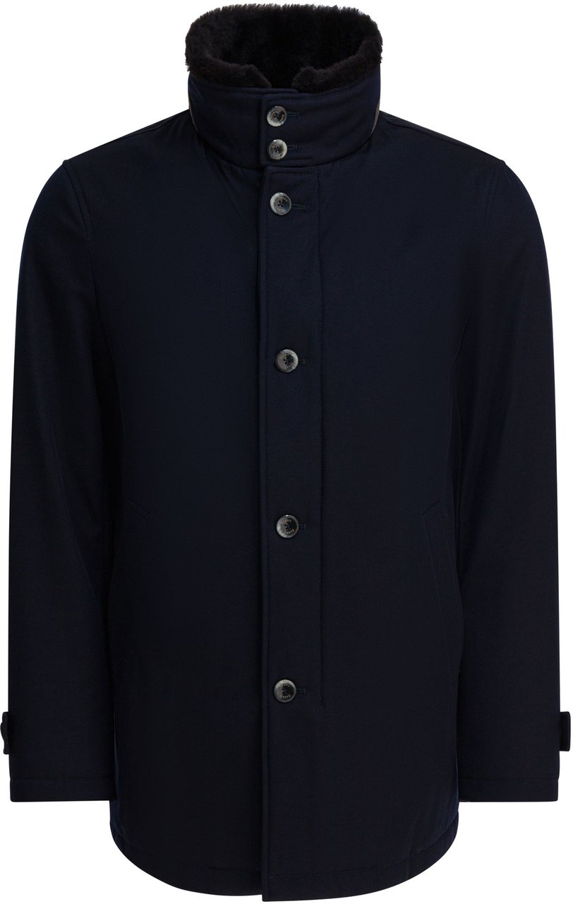 Herno Virgin wool long coat Blauw