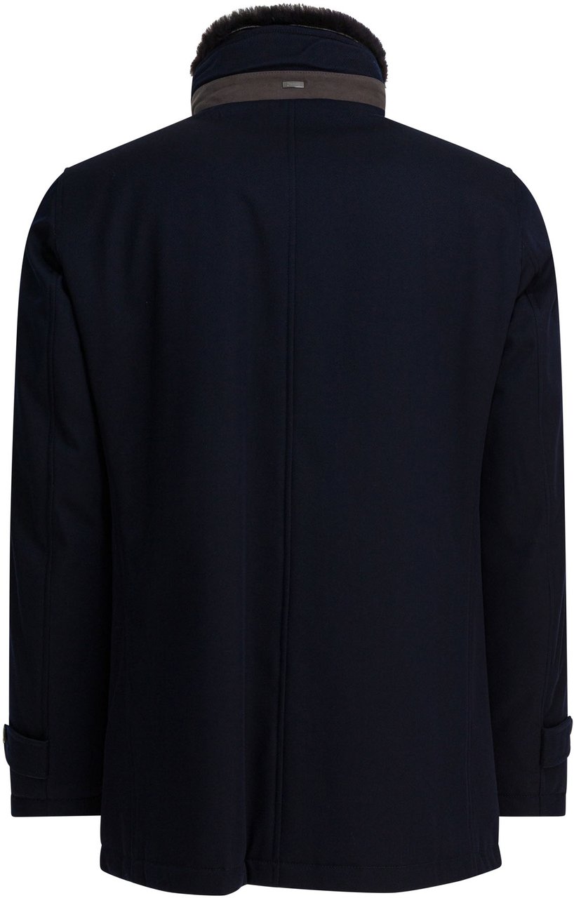 Herno Virgin wool long coat Blauw