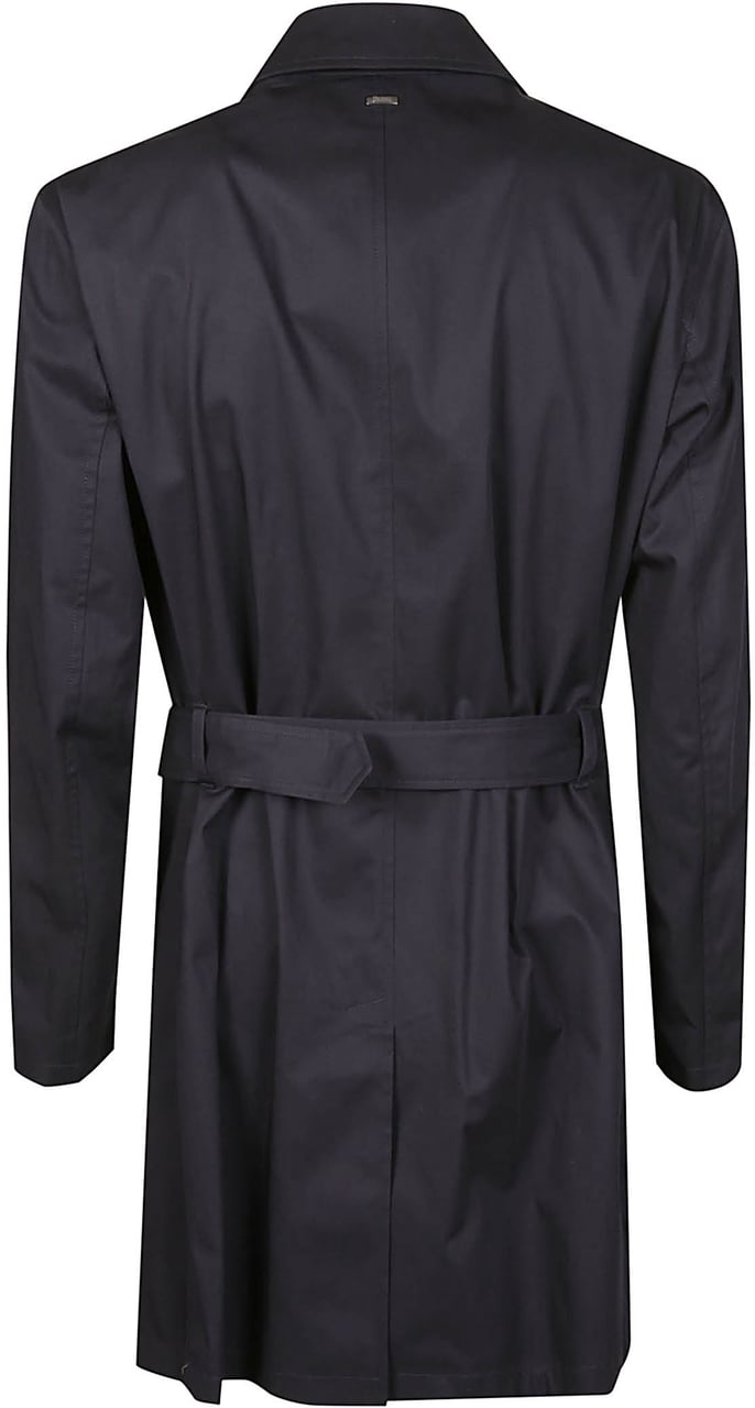 Herno Double Breasted Raincoat Blue Blauw