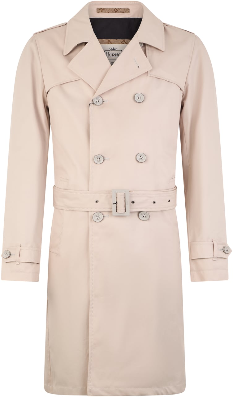 Herno Elegant long beige trench for every occasion Neutraal