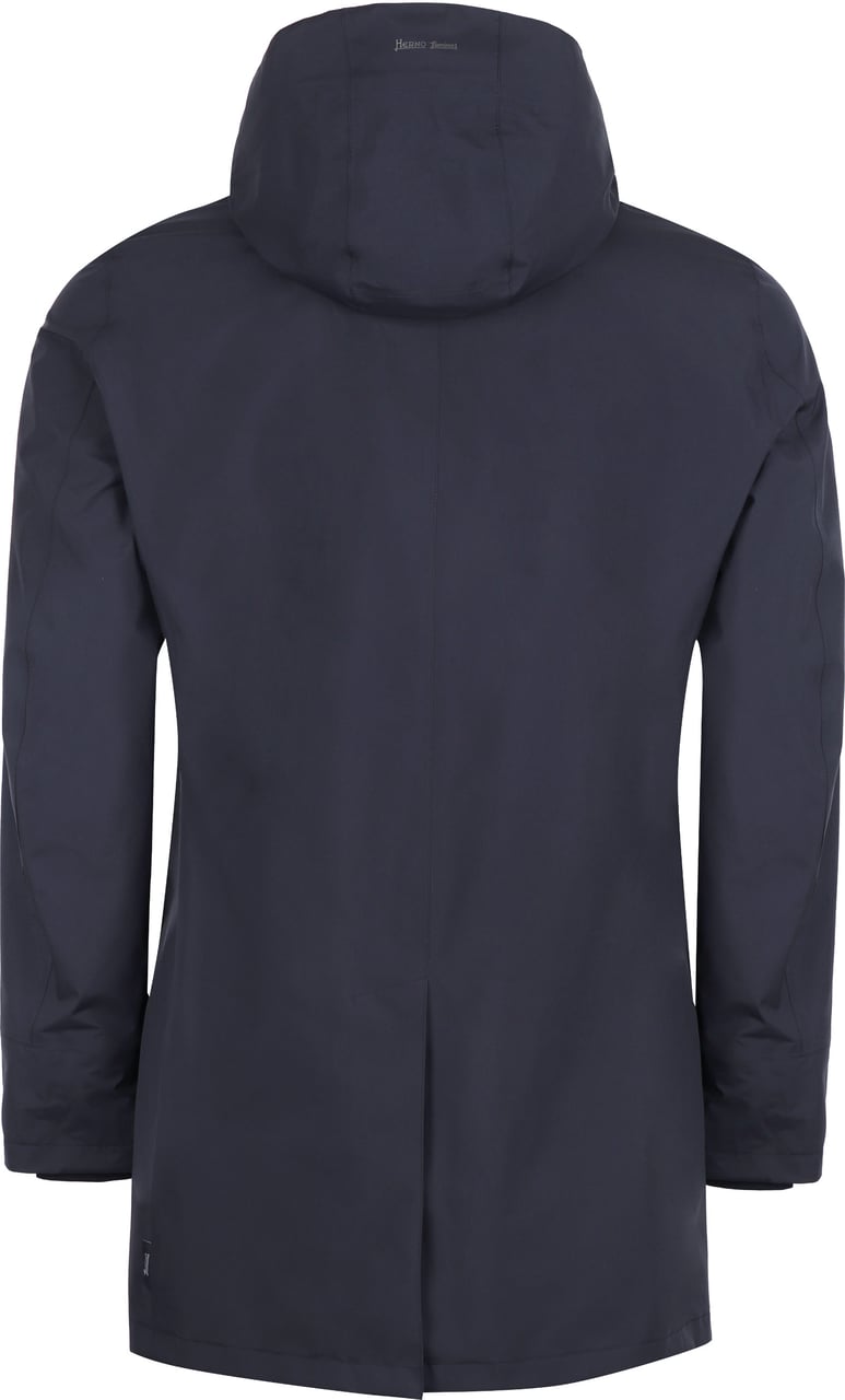 Herno Hooded techno fabric raincoat Blauw