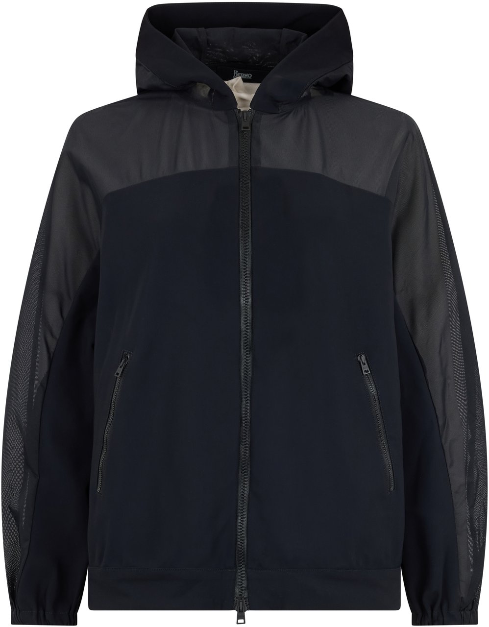 Herno Blue jacket with hoodie of versatile design Blauw