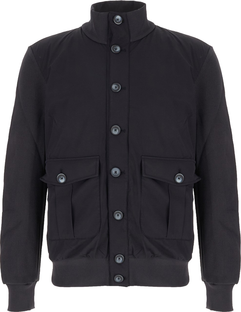 Herno Navy blue cotton padded jacket Blauw