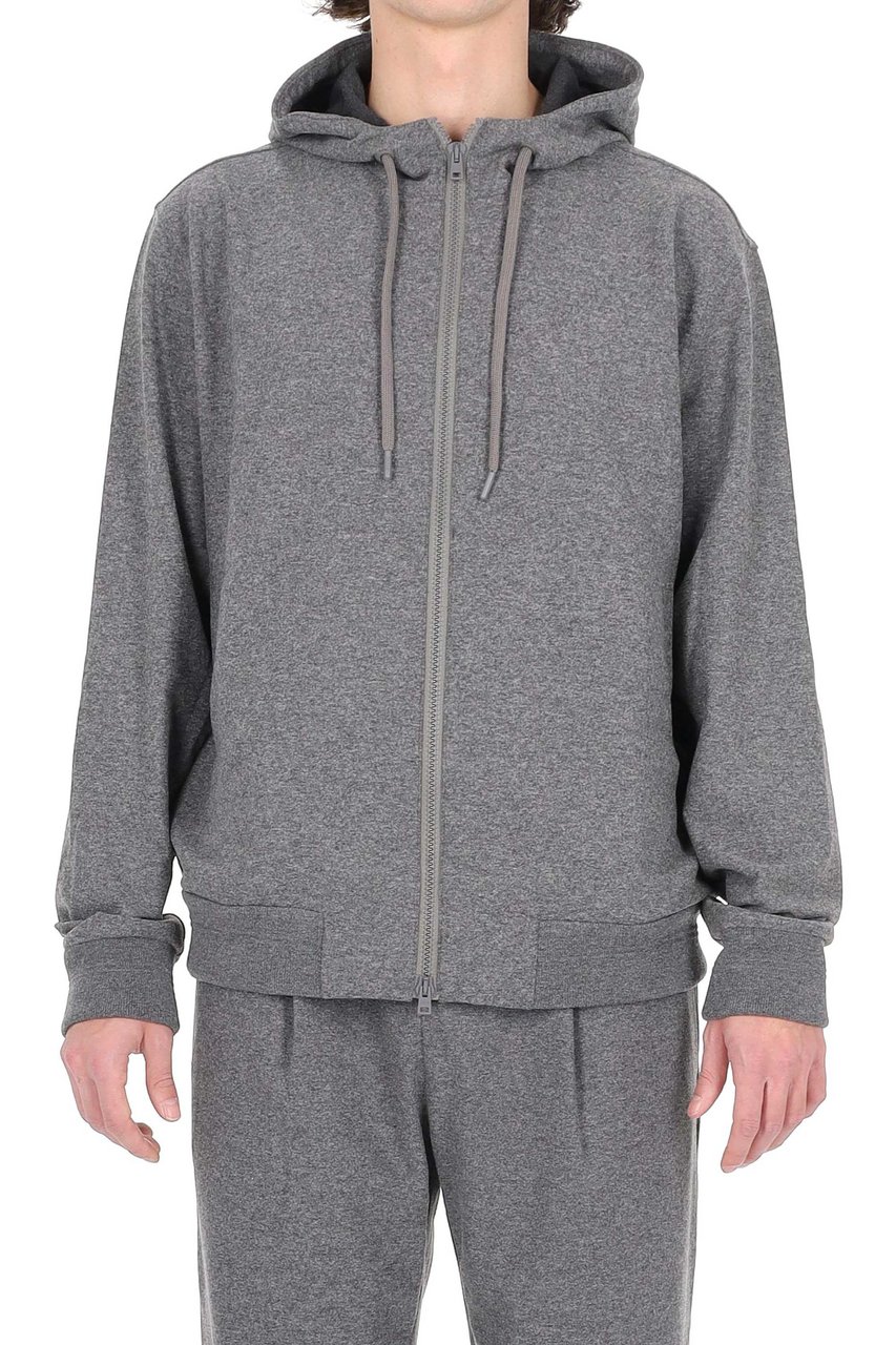 Herno Viscose-Blend Hooded Sweatshirt Grijs