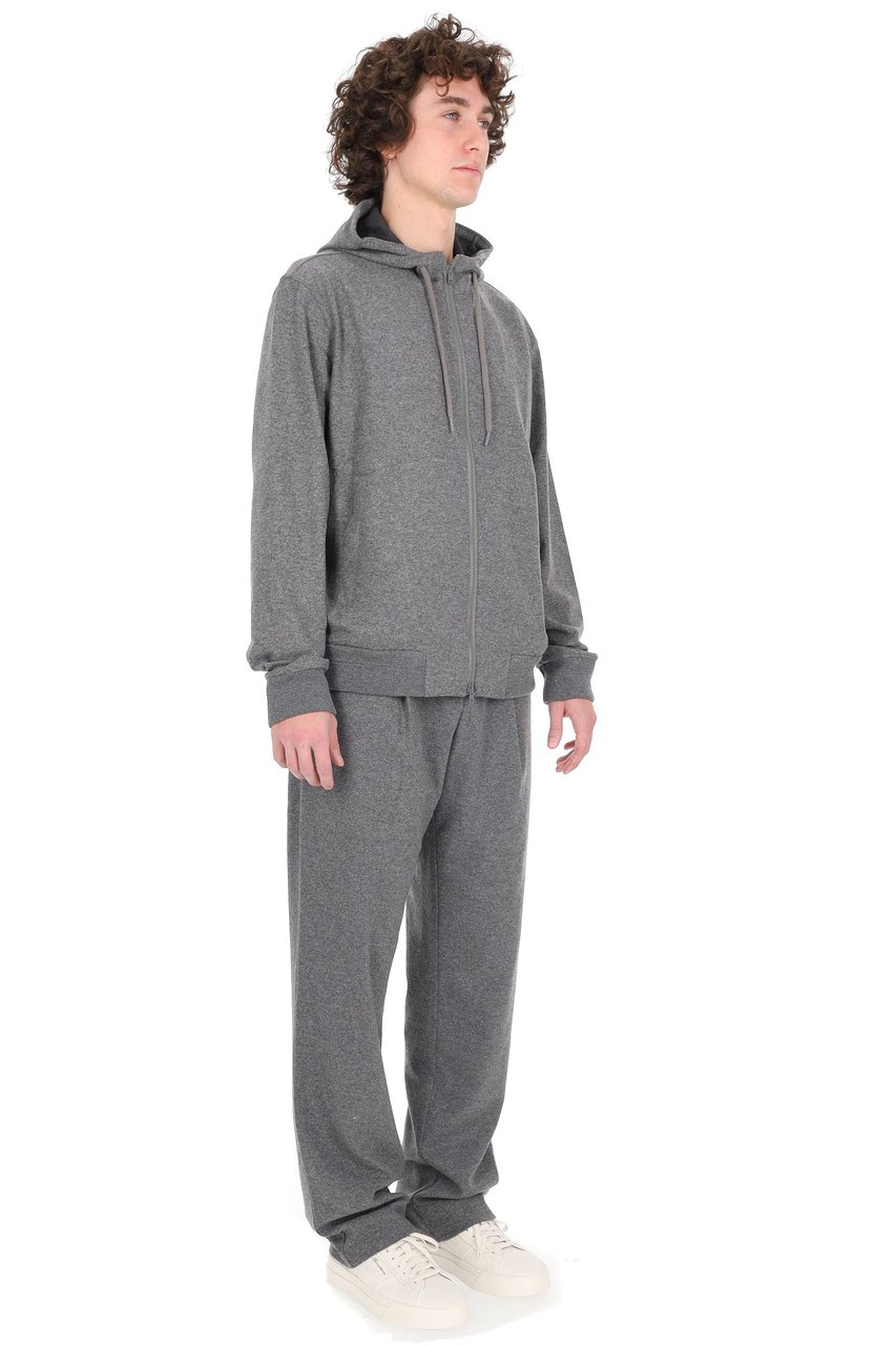 Herno Viscose-Blend Hooded Sweatshirt Grijs