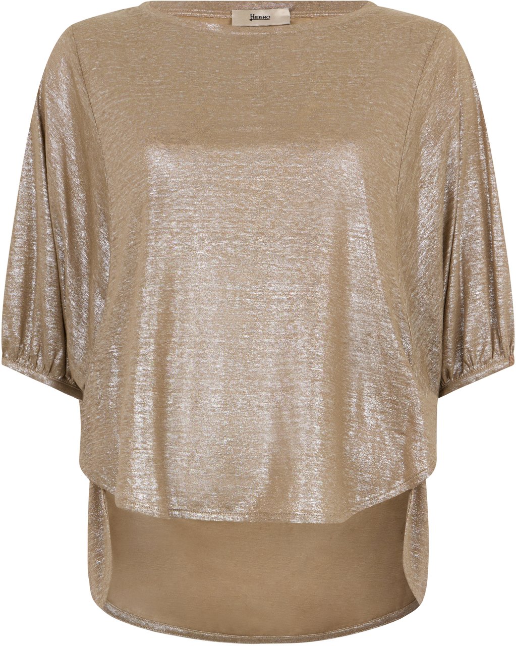 Herno Loose beige blouse with kimono sleeves Neutraal