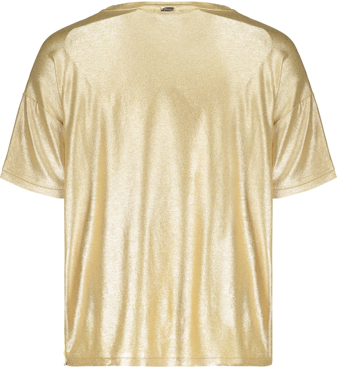Herno Elegant shiny golden blouse for any occasion Geel