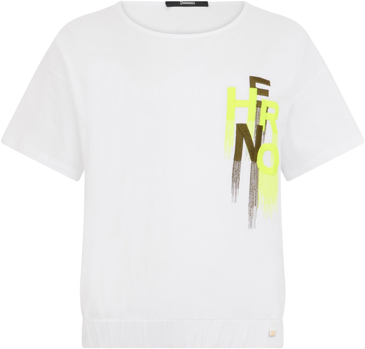 Herno White t-shirt of high quality with colorful graphics Wit