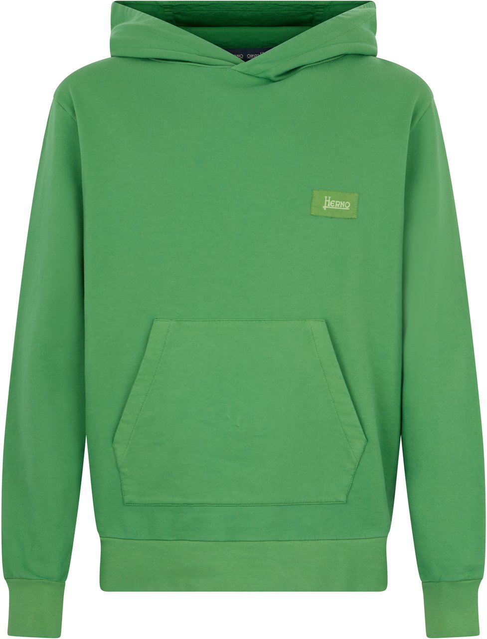 Herno Bright green sweatshirt with hood Groen