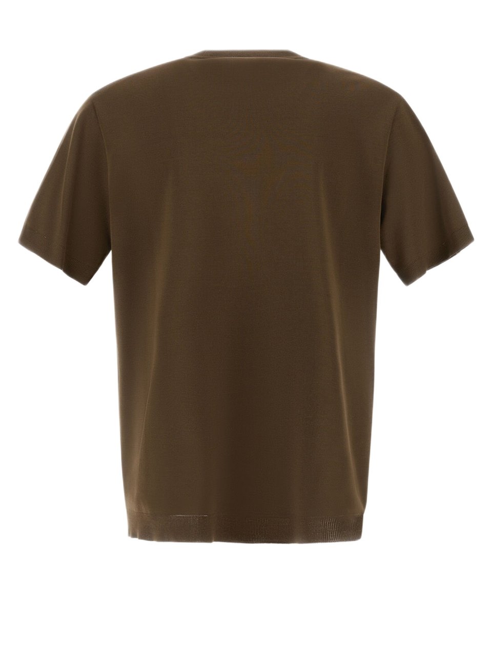 Herno Double-Layered Piqué Cotton T-Shirt With Ribbed Detailing Zwart