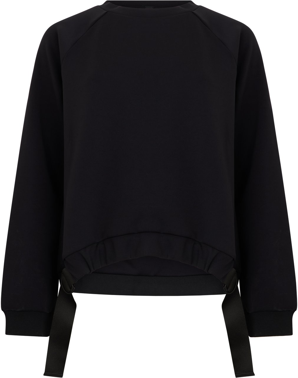 Herno Black cropped sweater with modern details Zwart