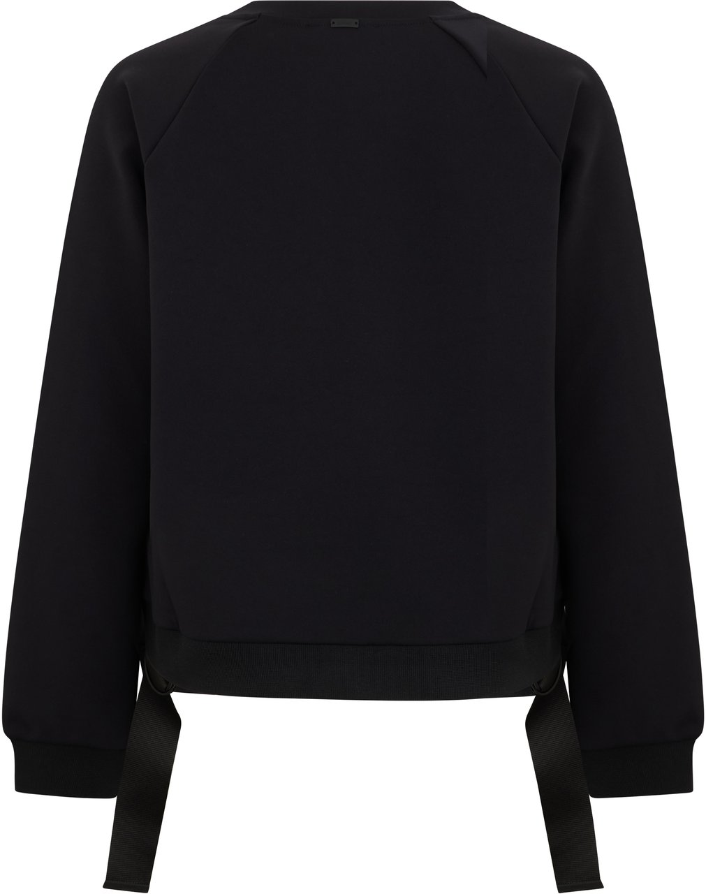 Herno Black cropped sweater with modern details Zwart