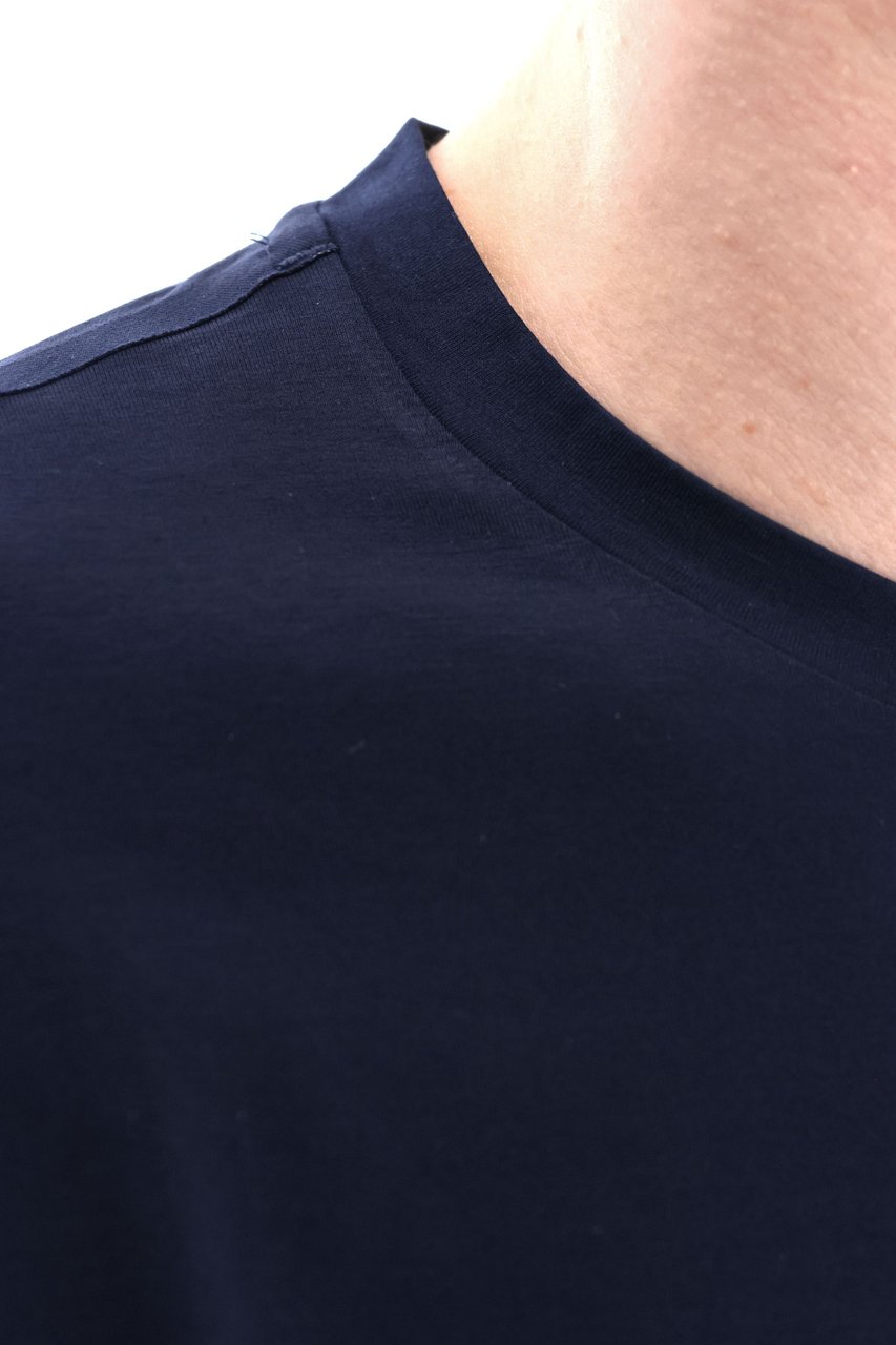 Herno Cotton T-Shirt with Thermo Taping Zwart