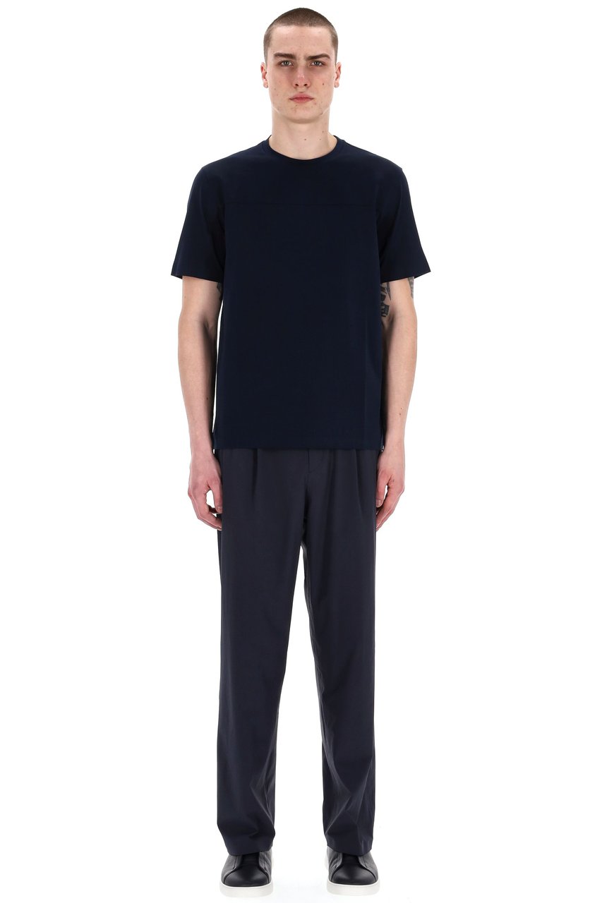 Herno Cotton T-Shirt with Thermo Taping Zwart