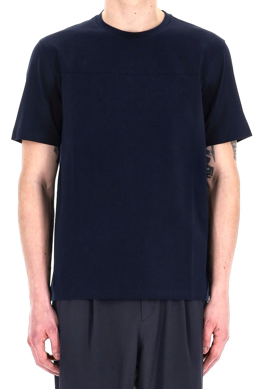 Herno Cotton T-Shirt with Thermo Taping Zwart