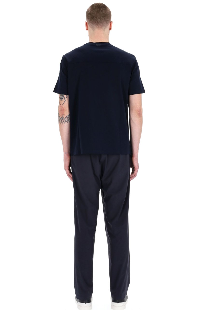 Herno Cotton T-Shirt with Thermo Taping Zwart