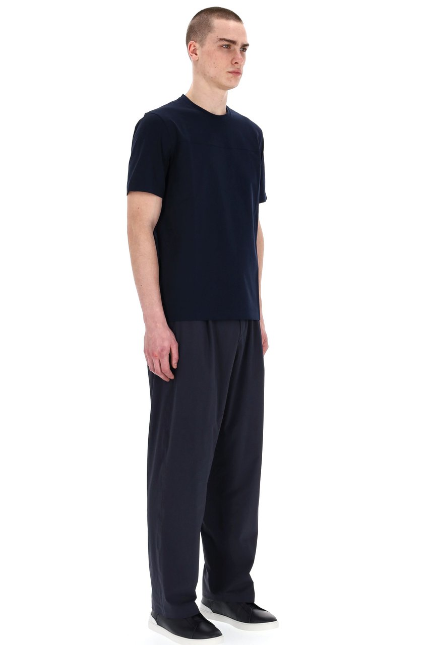 Herno Cotton T-Shirt with Thermo Taping Zwart