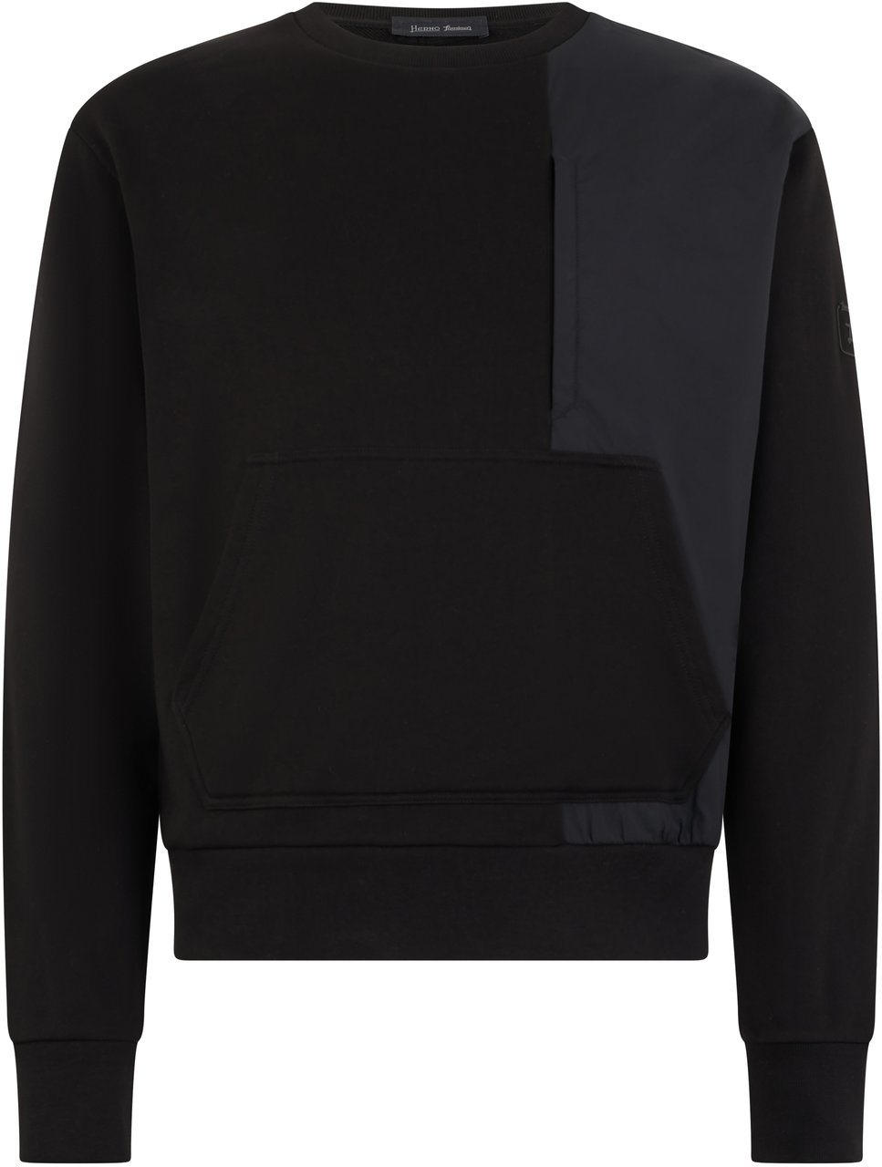 Herno Black hoodie with pockets, versatile and minimal Zwart