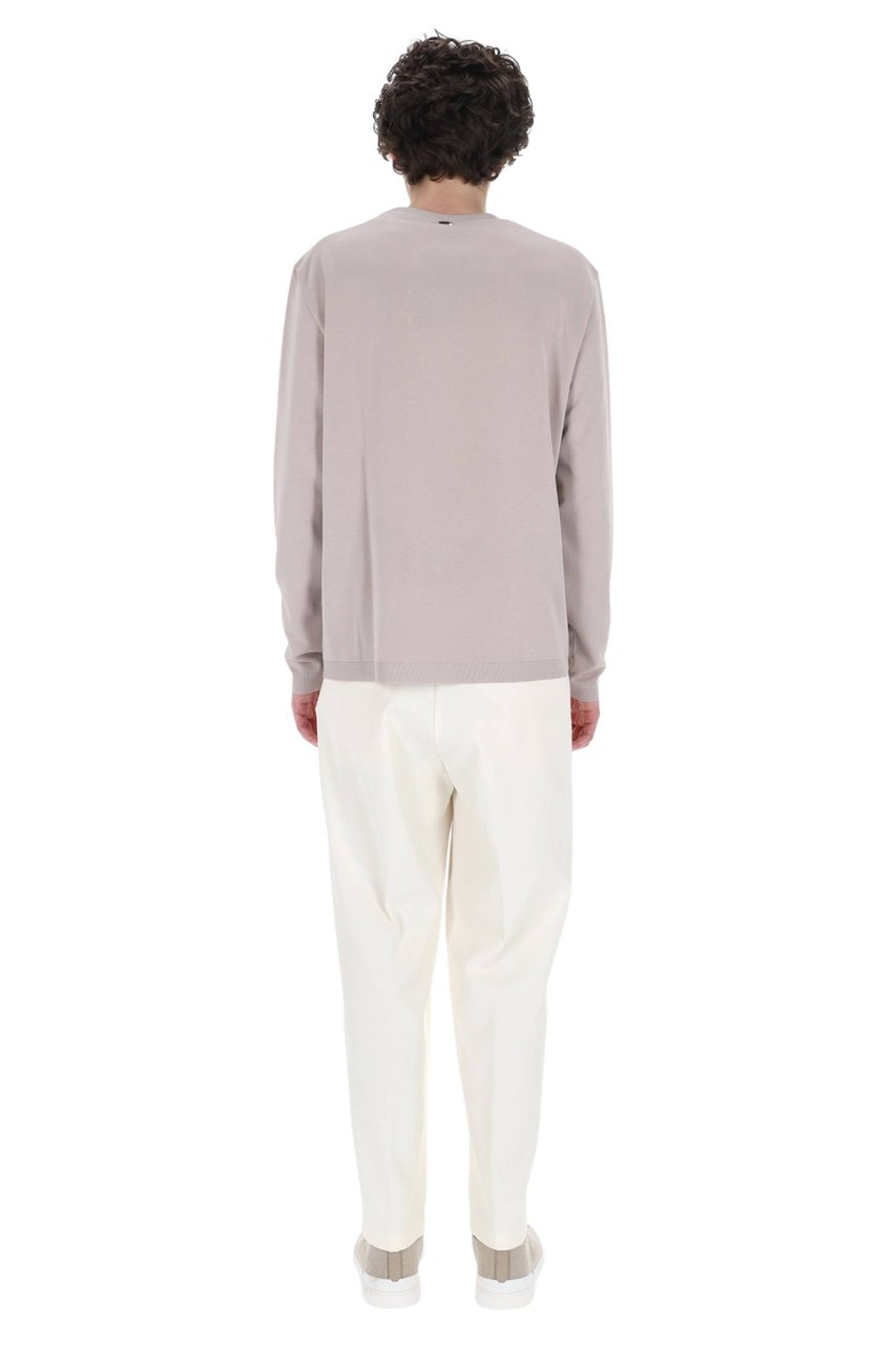 Herno White Pure Cotton Long-Sleeve T-Shirt Roze