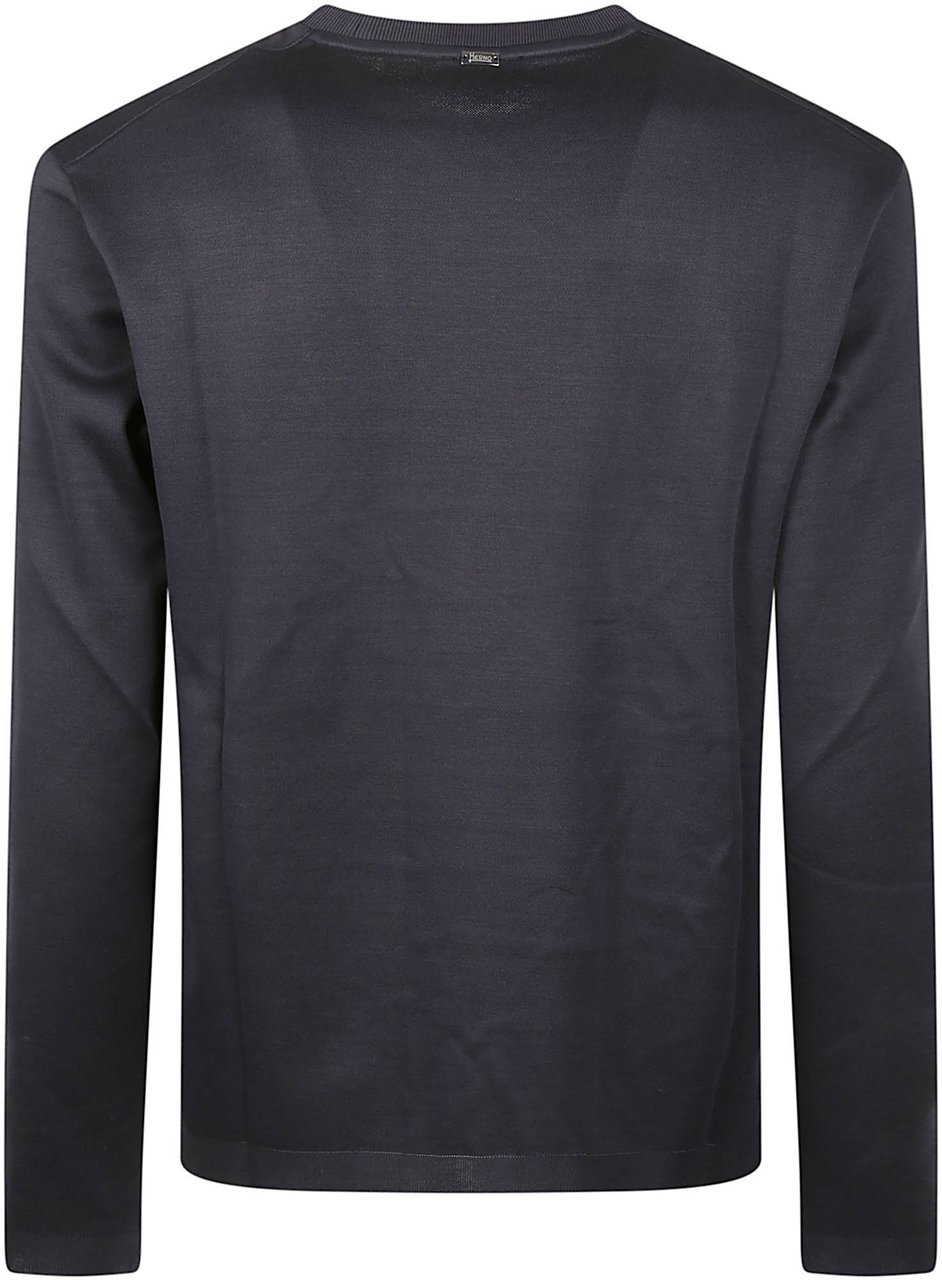Herno Long Sleeve T-shirt Blue Blauw