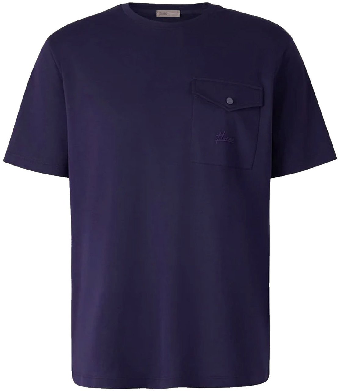 Herno HERNO Logo Detailed Crewneck T-shirt Blauw