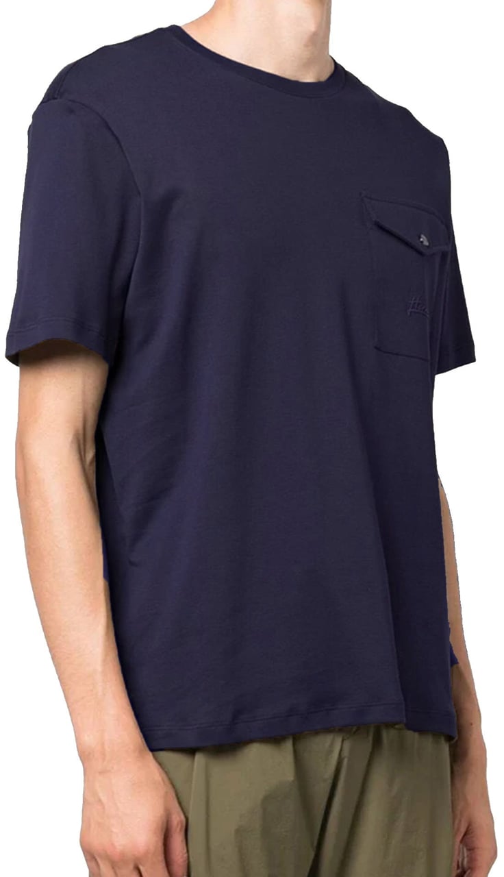 Herno HERNO Logo Detailed Crewneck T-shirt Blauw